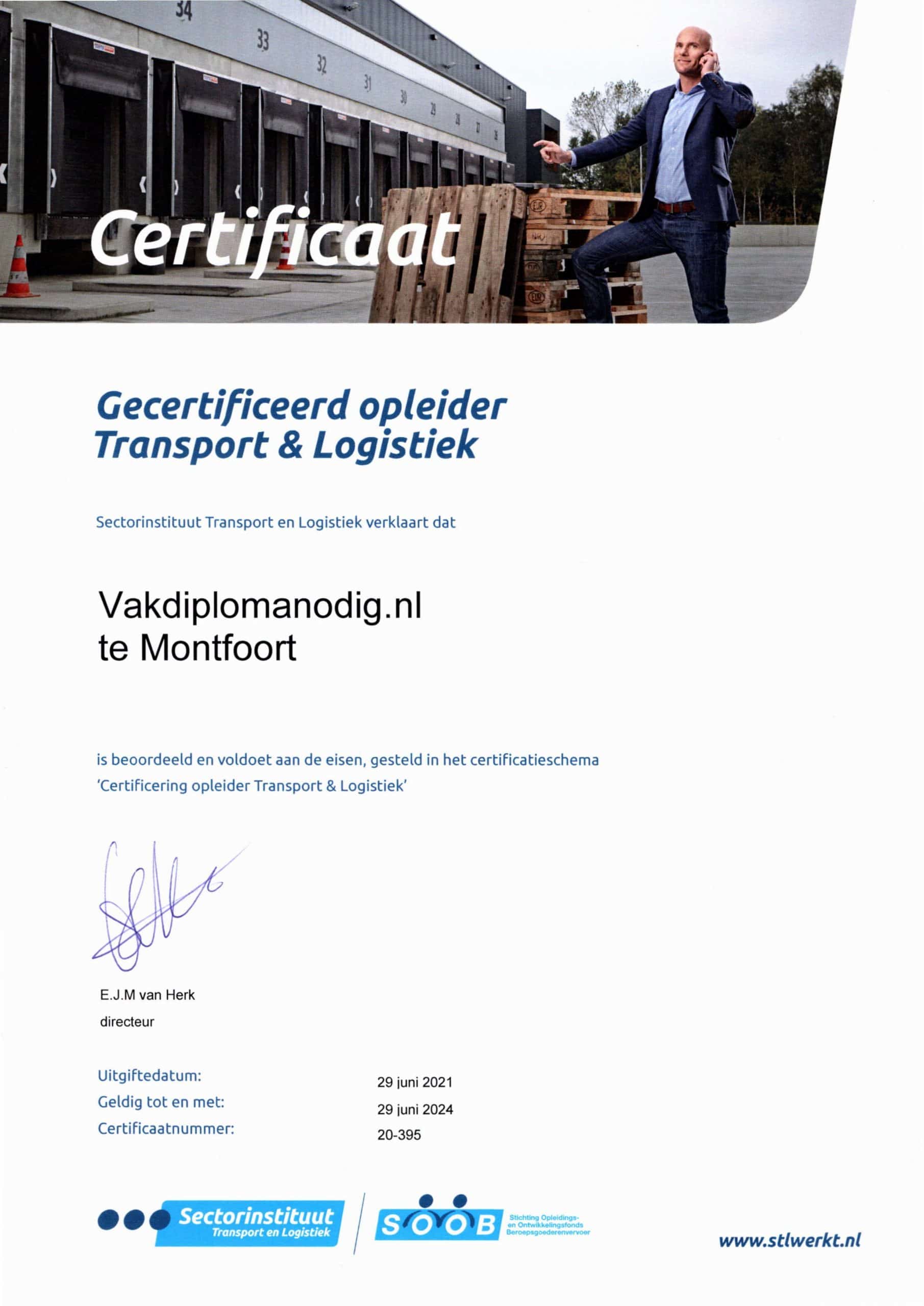 Definitieve SOOB certificering vakdiplomamnodig.nl